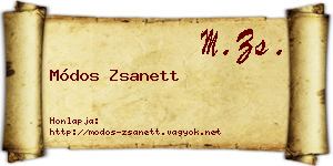 Módos Zsanett névjegykártya