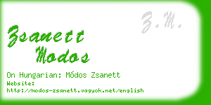 zsanett modos business card