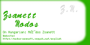 zsanett modos business card